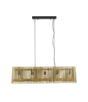 Hawaii - Lampe suspendue - rectangulaire - mangue naturel - 5 points lumineux