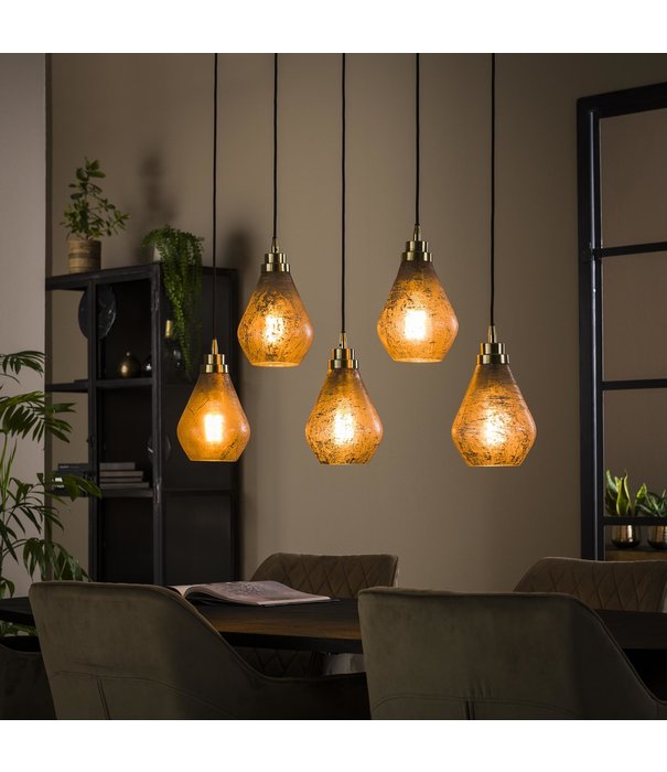 Duverger® Pint - Lampe suspendue - verre - brun - 5 lumières