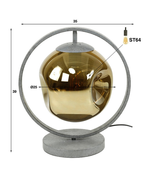 Duverger® Solar - Lampe à poser - métal - verre - or - 1 point lumineux