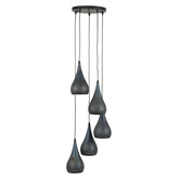 Sieve - Lampe suspendue - métal - noir - brun - forme de goutte - étagé - 5 lumières