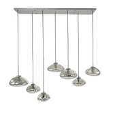 Glass Saucer - Hanglamp - glas - metaal - gaas - 7 lichtpunten