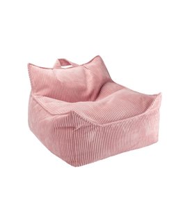 Beanie - Beanbag - Pink Mousse - rose - perles EPS - velours côtelé