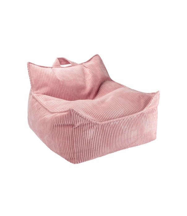 WigiWama Beanie - Beanbag - Pink Mousse - rose - perles EPS - velours côtelé