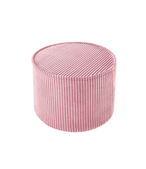 WigiWama Poofy - Pouf enfant - Pink Mousse - rose - velours côtelé