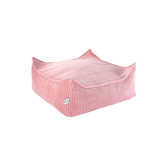 Tiny Ottoman - Kinderfauteuil - Pink Mousse - roze - vierkant - ribfluweel