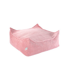 Tiny Ottoman - Kinderfauteuil - Pink Mousse - roze - vierkant - ribfluweel