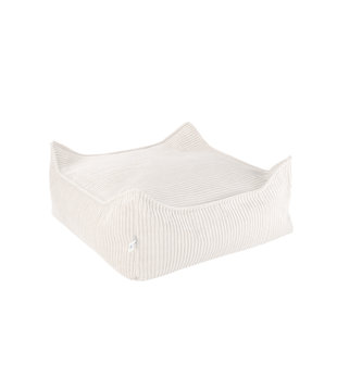 Tiny Ottoman - Fauteuil enfant - Guimauve - blanc - carré - velours côtelé