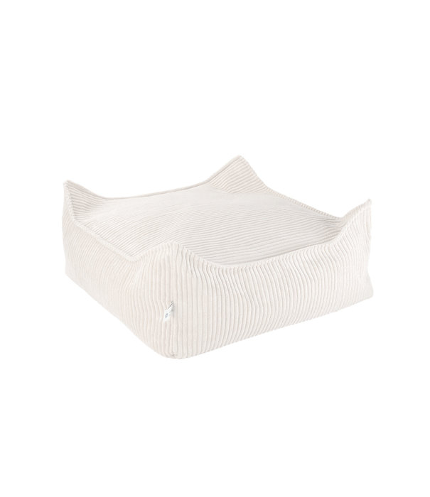 WigiWama Tiny Ottoman - Fauteuil enfant - Guimauve - blanc - carré - velours côtelé