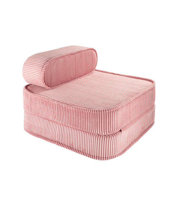 WigiWama Flip Chair - Kindersessel - Pink Mousse – rosa - gerippter Samt