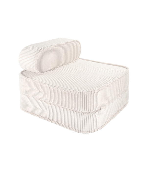 WigiWama Flip Chair - Kinderfauteuil - Marshmallow - wit - ribfluweel