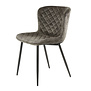 Velveteen - Chaise de salle à manger - lot de 4 - taupe - polyuréthane - damier - acier - noir