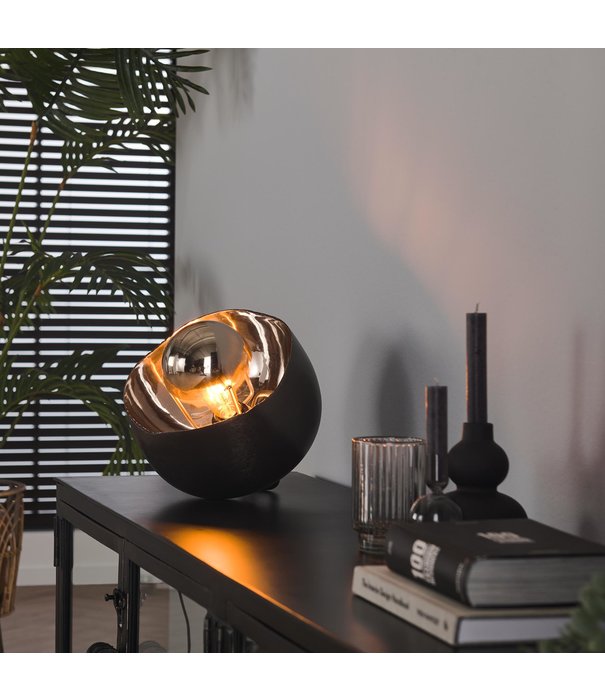 Duverger® Reflection - Lampe à poser - métal - ronde - Ø28 - noir nickel - abat-jour réflecteur