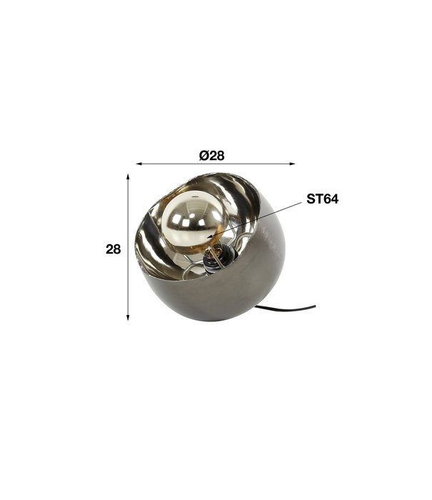 Duverger® Reflection - Lampe à poser - métal - ronde - Ø28 - noir nickel - abat-jour réflecteur