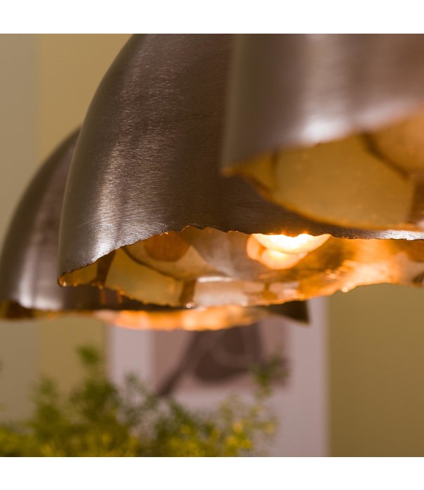 Duverger® Reflection - Lampe suspendue - métal - ronde - Ø30 - noir nickel - abat-jour réflecteur - 3 points lumineux