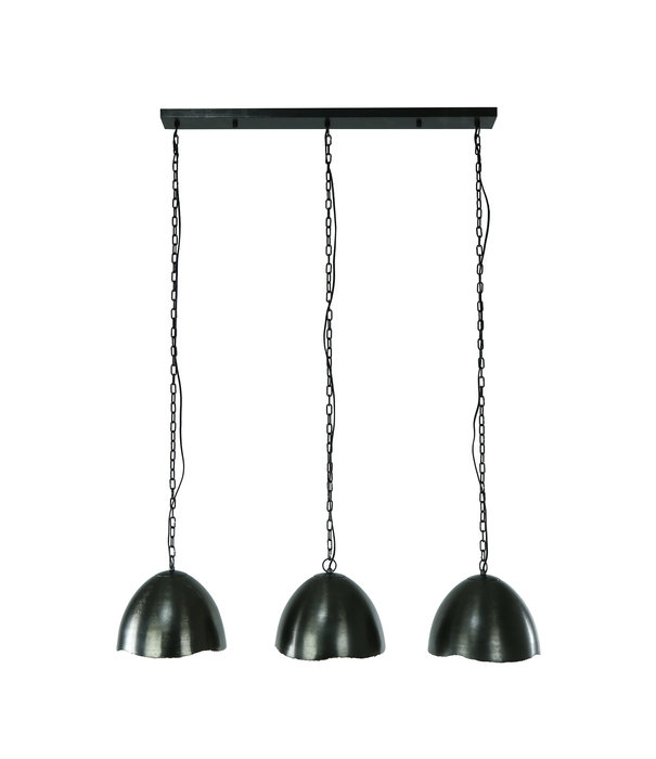 Duverger® Reflection - Lampe suspendue - métal - ronde - Ø30 - noir nickel - abat-jour réflecteur - 3 points lumineux