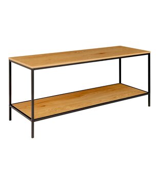 Scandibasic - TV-Schrank - Eichenoptik - Melaminspanplatte - 2 Einlegeböden - Stahlrahmen - schwarz - 100x45x36cm