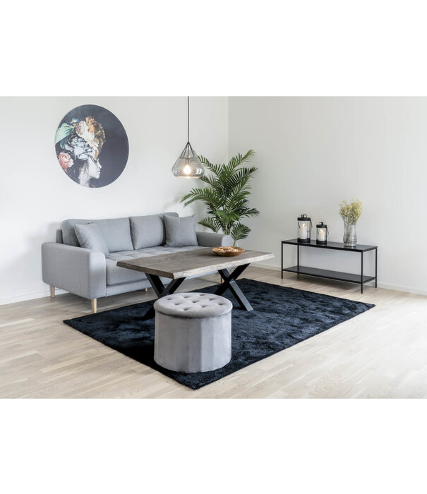 Duverger® Scandibasic TV-meubel in zwart melamine spaanplaat met 2 leggers ondersteund door een zwart stalen frame