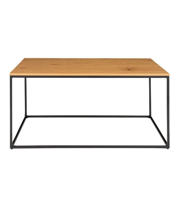 Duverger® Scandibasic salontafel in eiklook melamine spaanplaat ondersteund door een zwart stalen frame