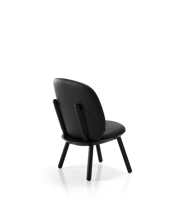 EMKO Ash - Chaise longue - frêne - cuir noir - noir