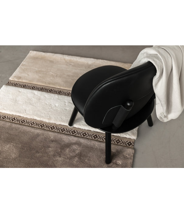 EMKO Ash - Chaise longue - frêne - cuir noir - noir