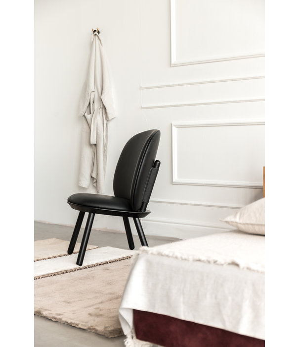 EMKO Ash - Chaise longue - frêne - cuir noir - noir