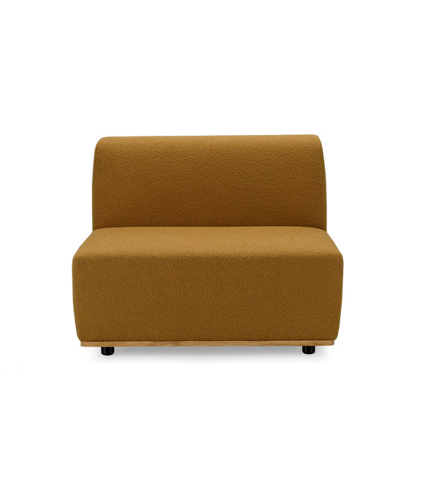 EMKO Playa - Chaise longue - tissu - couleur moutarde - base en bois