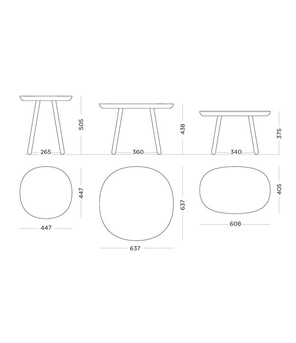 EMKO Ash - Table d'appoint - ronde carrée - frêne - blanc - moyen
