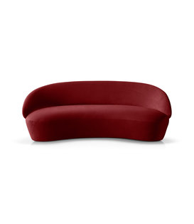 Ash - Sofa - 3-Sitzer Sofa - Eschenholz - Samt - bordeaux