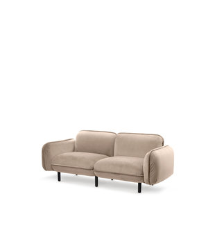 Poof Sofa - Sofa - 2-Sitzer Sofa - Samt - beige - Holzbeine