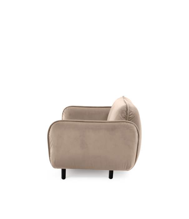 EMKO Poof Sofa - Sofa - 2-Sitzer Sofa - Samt - beige - Holzbeine