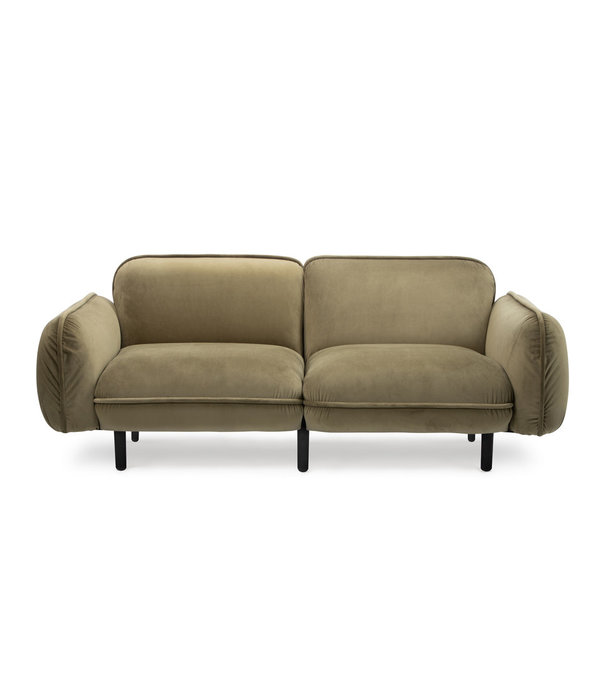 EMKO Poof Sofa - Canapé - canapé 2 places - velours - vert - pieds en bois