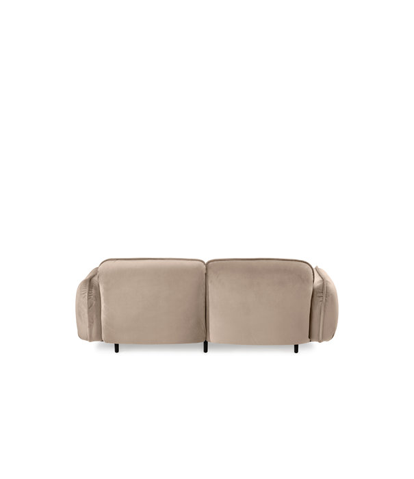 EMKO Poof Sofa - Canapé - canapé 2 places - velours - beige - pieds en bois