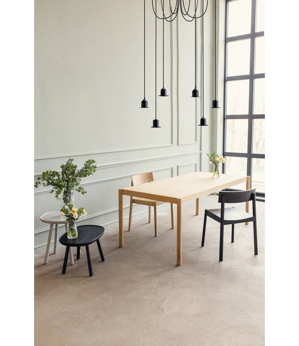 EMKO Oaks Diner - Chaise de salle à manger - chêne - contreplaqué - noir - dossier carré