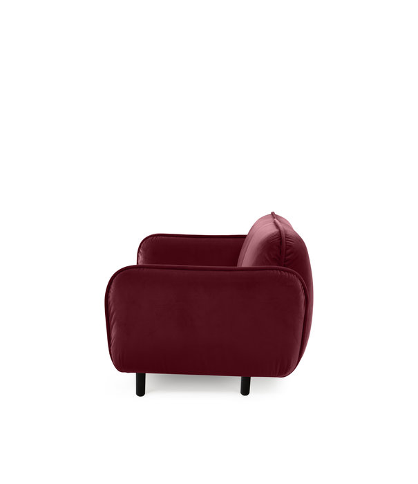 EMKO Poof Sofa - Canapé - canapé 2 places - velours - bordeaux - pieds en bois