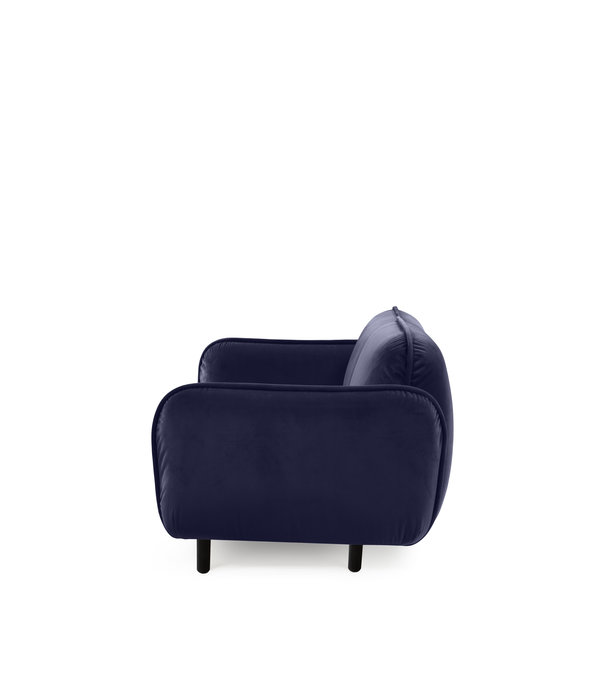 EMKO Poof Sofa - Sofa - 2-Sitzer Sofa - Samt - blau - Holzbeine