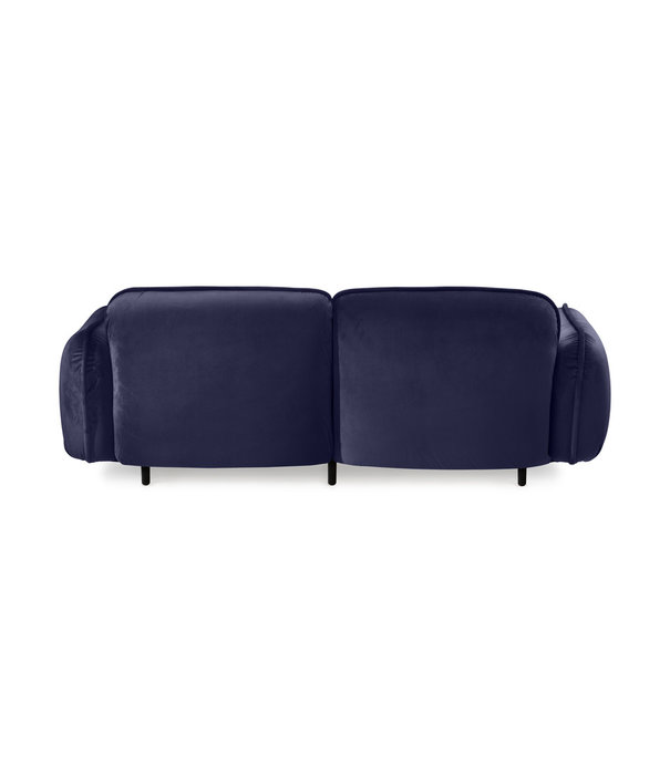 EMKO Poof Sofa - Canapé - canapé 2 places - velours - bleu - pieds en bois