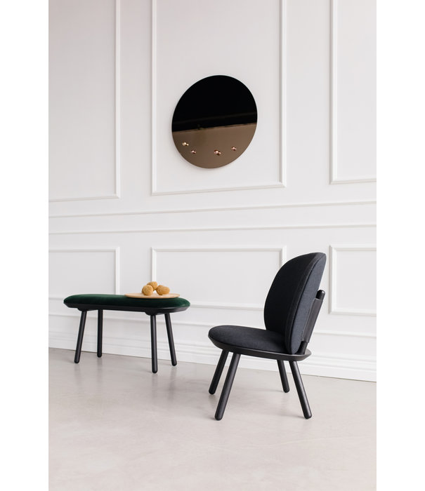 EMKO Ash - Chaise longue - frêne - tissu Kvadrat - noir