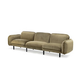 Poof Sofa - Sofa - 3-Sitzer Sofa - Samt - grün - Holzbeine