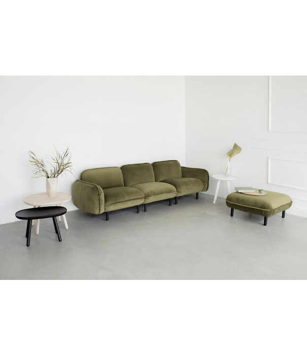 EMKO Poof Sofa - Sofa - 3-Sitzer Sofa - Samt - grün - Holzbeine