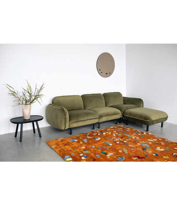 EMKO Poof Sofa - Canapé - canapé 3 places - velours - vert - pieds en bois