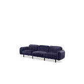Poof Sofa - Sofa - 3-Sitzer Sofa - Samt - blau - Holzbeine