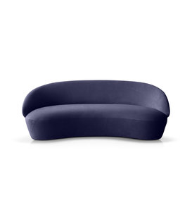 Ash - Sofa - 3-Sitzer Sofa - Eschenholz - Samt - blau