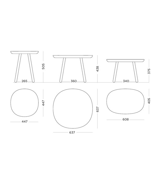 EMKO Ash - Table d'appoint - ronde carrée - frêne - noir - moyen