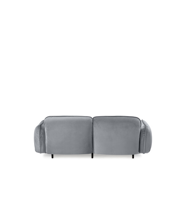 EMKO Poof Sofa - Sofa - 2-Sitzer Sofa - Samt - grau - Holzbeine
