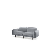 Poof Sofa - Sofa - 2-Sitzer Sofa - Samt - grau - Holzbeine