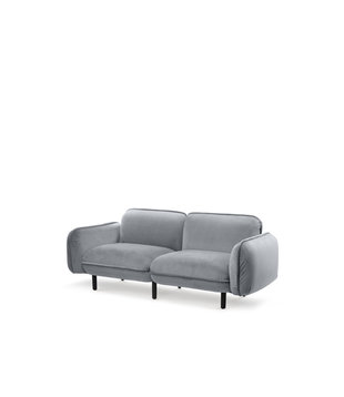 Poof Sofa - Sofa - 2-Sitzer Sofa - Samt - grau - Holzbeine