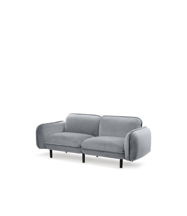 EMKO Poof Sofa - Canapé - canapé 2 places - velours - gris - pieds en bois