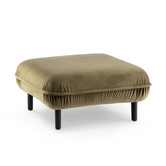 Poof Sofa - pouf - velours - vert - carré - pieds en bois - noir