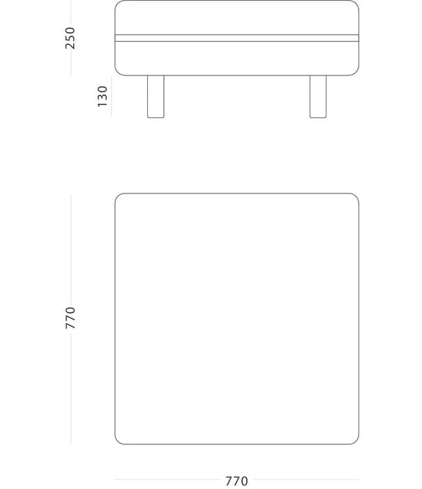 EMKO Poof Sofa - Fußhocker - Samt - grün - quadratisch - Holzbeine - schwarz