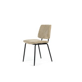 Vortex - Eetkamerstoel - set van 2 - taupe - Wave Rib - stalen poten - zwart
